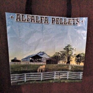 Upcycled Alfalfa Pellets Animal Feed Bags tote Grocery bags